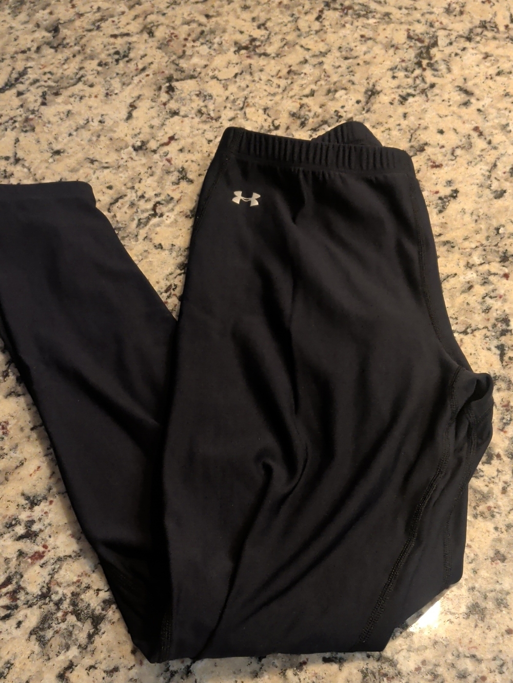 Under Armour Black Leggings with Silver Logo